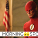 Grant Gustin in costume as Barry Allen/The Flash in the CW TV series of the same name.